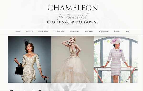 Homepage Of 'Chameleon Bridal' Boutique