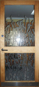 Etched Confessional Door
