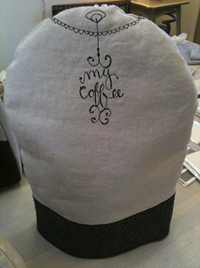 Coffee cosy by Bridget Davies
