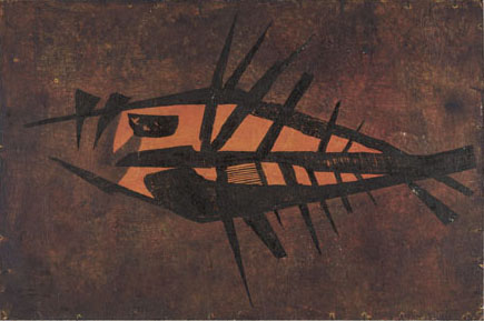 Fish Block print by Tadek Beutlich V and A Collection
