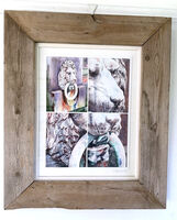 On The Brink double framed in recycled wood and white lacquer