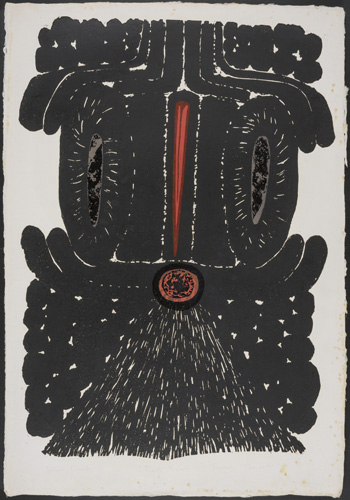 Red Beak A/P block print by Tadek Beutlich