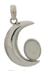 Moon crescent pendant with moonstone