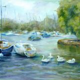 painting of Christchurch Harbour
