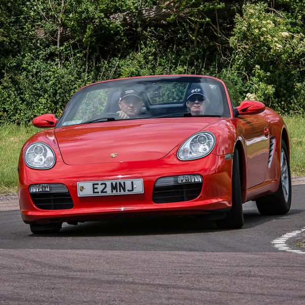 Porsche Club GB, R13, Track Day 2019, Curborough, #43 red convertible porsche 911 at speed on curborough sprint track