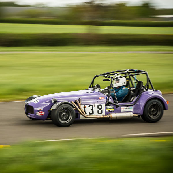 Curborough Sprint Championship 2019 - Round One - #10 purple lotus 7 caterham westfield at speed on curborough shenstone straight