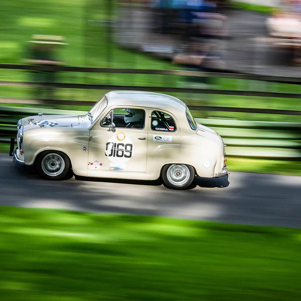 Porsche at Prescott 2019, #10 cream austin a45 farina at speed during the porsche at prescott hill climb event