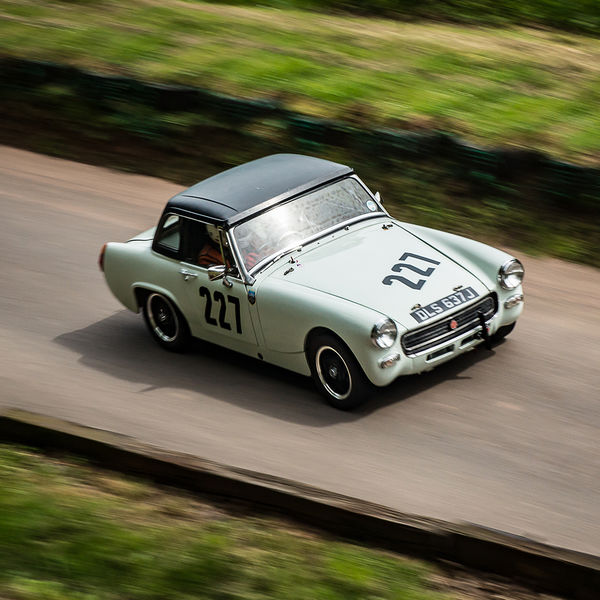 Best of British 2019, Shelsley Walsh, #23 modified MG midget race car at shelsley walsh hill climb at speed