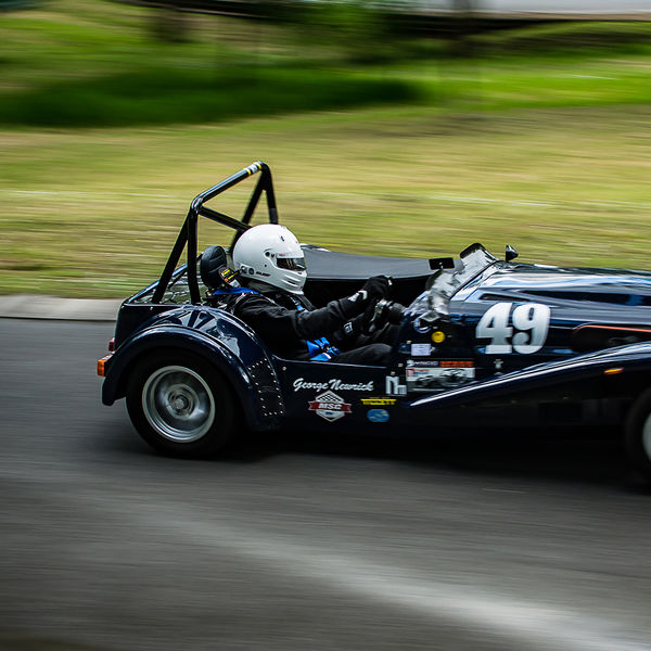 La Vie en Bleu 2019, Prescott Speed Hill Climb, #23 lotus 7 replica racing at speed up prescott hill for the la vie en bleu event 2019