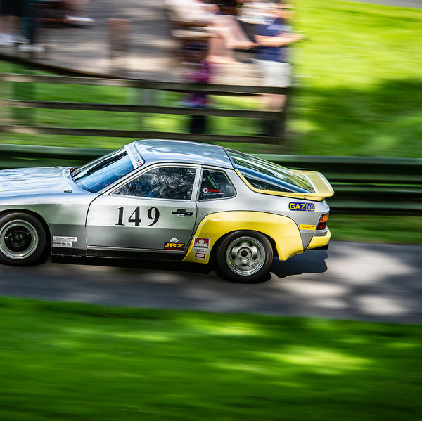 Porsche at Prescott 2019, #05 silver porsche 944 at speed during the porsche at prescott hill climb event
