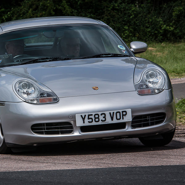 Porsche Club GB, R13, Track Day 2019, Curborough, #44 silver porsche 911 at speed on curborough sprint track