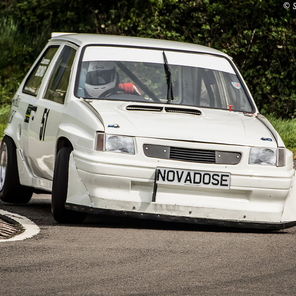 Curborough Sprint Championship 2019 - Round One - #08 white vauxhall nova gte rounding curborough sprint track fradley hairpin corner