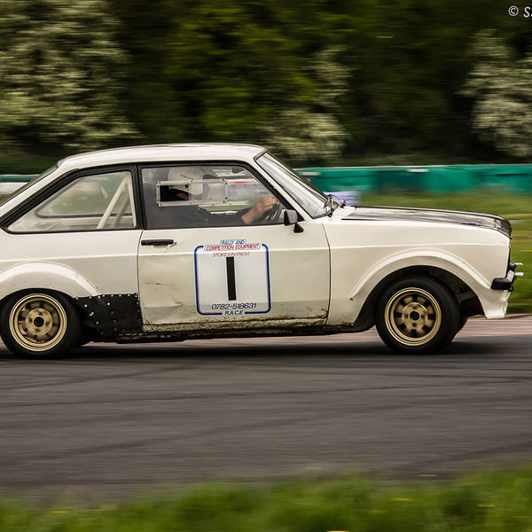 Quinton Motor Club May Track Day, Curborough, #03 White ford escort mark 2 at speed on Curborough Sprint Course