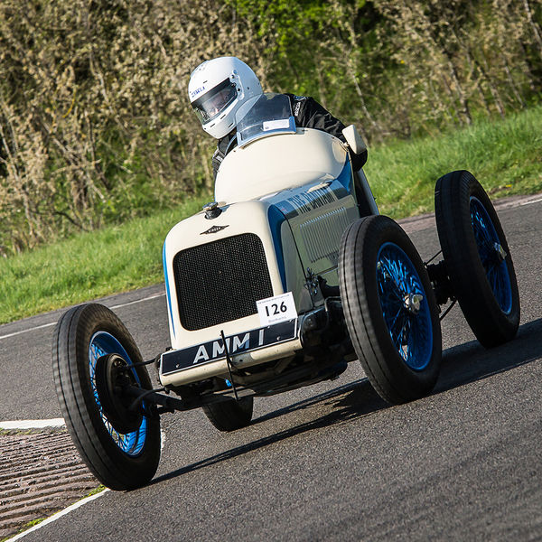 Vintage Sports Car Club Curborough Speed Trials 2019, #34 white vintage racing car at speed on curborough sprint course