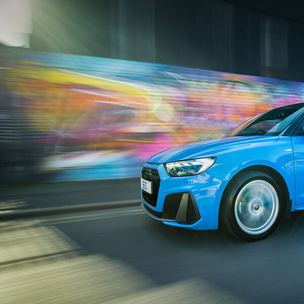 ssshoot-automotive-rigshot-01052021-004 blue audi a1 shot at speed with in digbeth birmingham with graffiti background