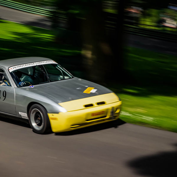 Porsche at Prescott 2019, #46 silver porsche 924 at speed during the porsche at prescott hill climb event