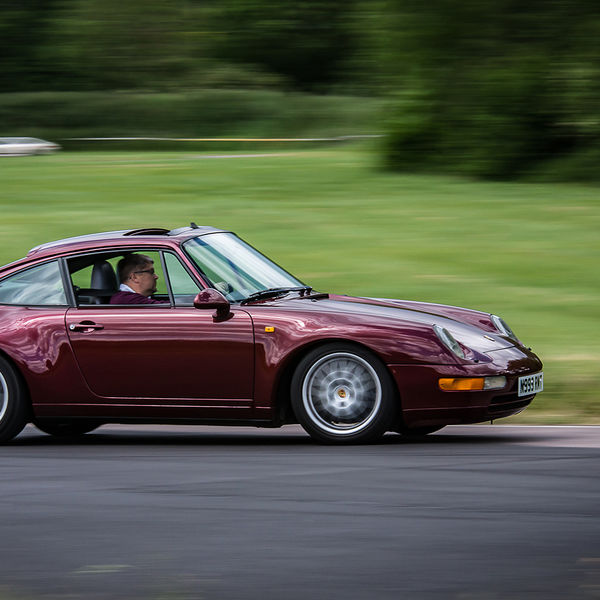 Porsche Club GB, R13, Track Day 2019, Curborough, #02 plum porsche 911 at speed on curborough sprint track