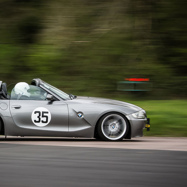 Curborough Sprint Championship 2019 - Round One - #14 grey bmw z4 negotiating flagpole corner during curborough sprint championship 2019