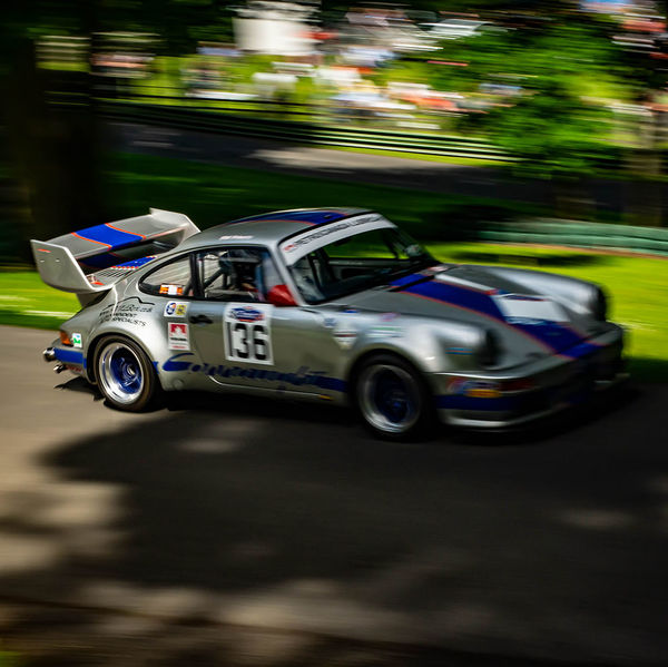 Porsche at Prescott 2019, #44 classic silver porsche 911 at speed during the porsche at prescott hill climb event