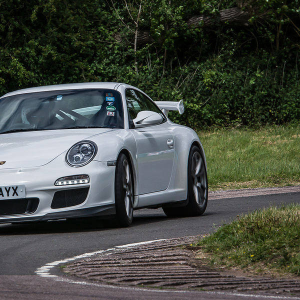 Porsche Club GB, R13, Track Day 2019, Curborough, #50 white porsche 911 at speed on curborough sprint track