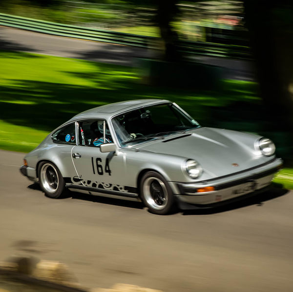 Porsche at Prescott 2019, #58 classic silver porsche 911 at speed during the porsche at prescott hill climb event