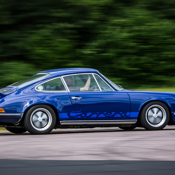 Porsche Club GB, R13, Track Day 2019, Curborough, #03 classic blue porsche 911 carrera at speed on curborough sprint track