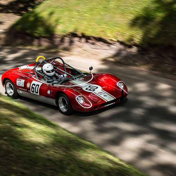 Best of British 2019, Shelsley Walsh, #31 classic 1960's racing car attacking shelsley walsh hill climb at speed
