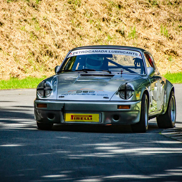 Porsche at Prescott 2019, #49 classic silver porsche 911 at speed during the porsche at prescott hill climb event
