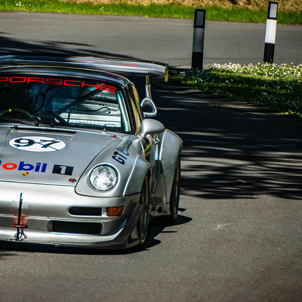 Porsche at Prescott 2019, #55 silver porsche 911 at speed during the porsche at prescott hill climb event