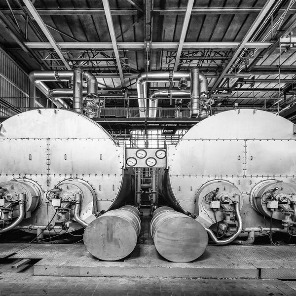 steve-shelley-ssshoot-covid-lockdown-063 factory boiler room pipework and boilers during urban exploration