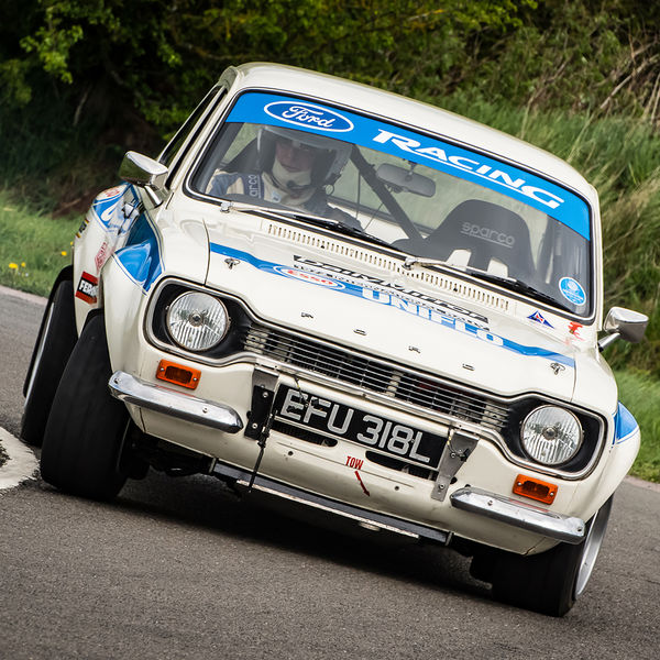 Curborough Sprint Championship 2019 - Round One - #06 classic ford escort mark one rally car rounding curborough sprint track fradley hairpin corner