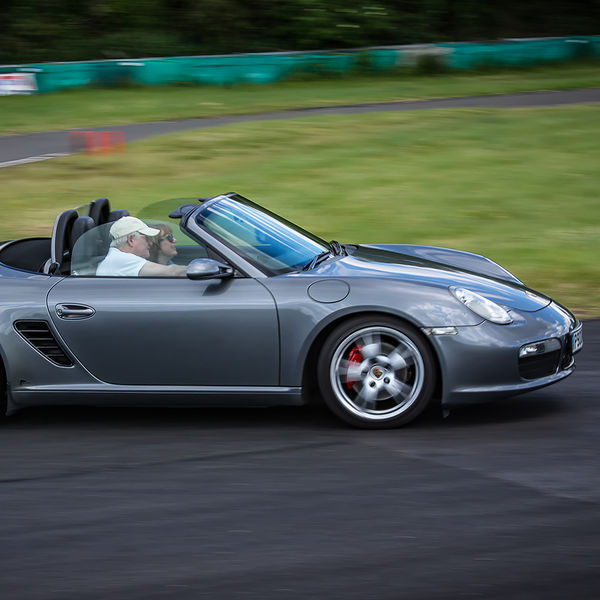 Porsche Club GB, R13, Track Day 2019, Curborough, #16 grey porsche boxster at speed on curborough sprint track
