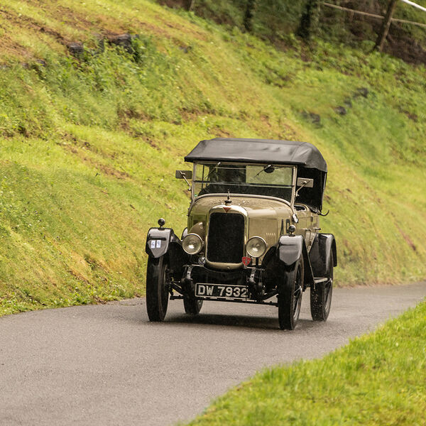 ssshoot-shelsley-walsh-VSCC-04072021-15 Alvis vintage touring car ascending the hill at the shelsley walsh VSCC event