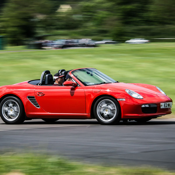 Porsche Club GB, R13, Track Day 2019, Curborough, #09 red porsche boxster at speed on curborough sprint track