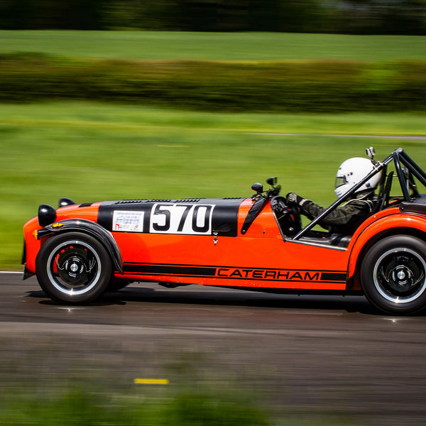 British Motorsports Marshals Sprint, Curborough Sprint Course, #13 Red Lotus 7 Caterham Westfield at speed on Curborough Sprint Course