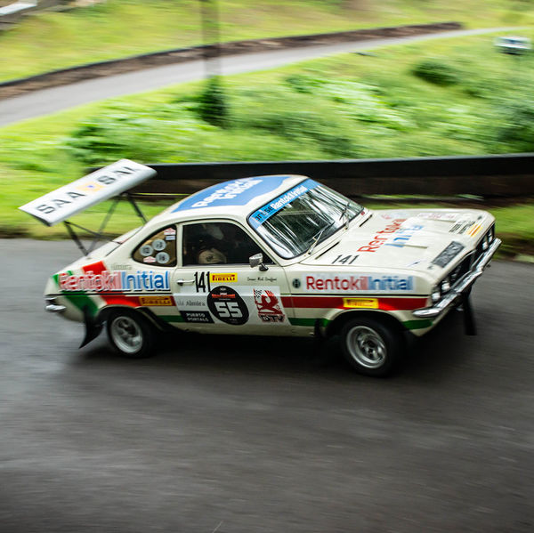 Classic Nostalgia 2019, Shelsley Walsh Hill Climb, #21 chevrolet powered vauxhall frienza racing car at speed on shelsley walsh hill