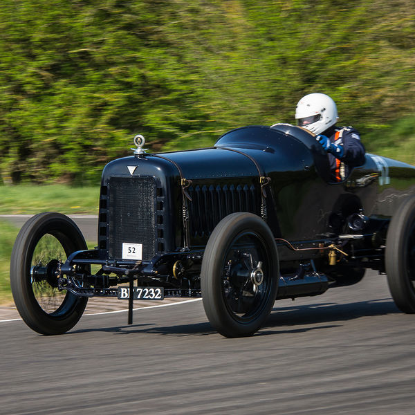 Vintage Sports Car Club Curborough Speed Trials 2019, #42 dark Blue hudson vintage racing car at speed on curborough sprint course