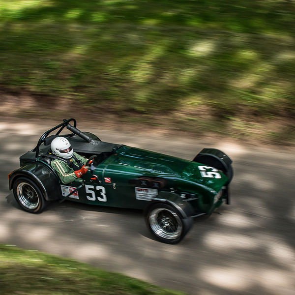 Best of British 2019, Shelsley Walsh, #29 green lotus 7 caterham westfield attacking shelsley walsh hill climb at speed