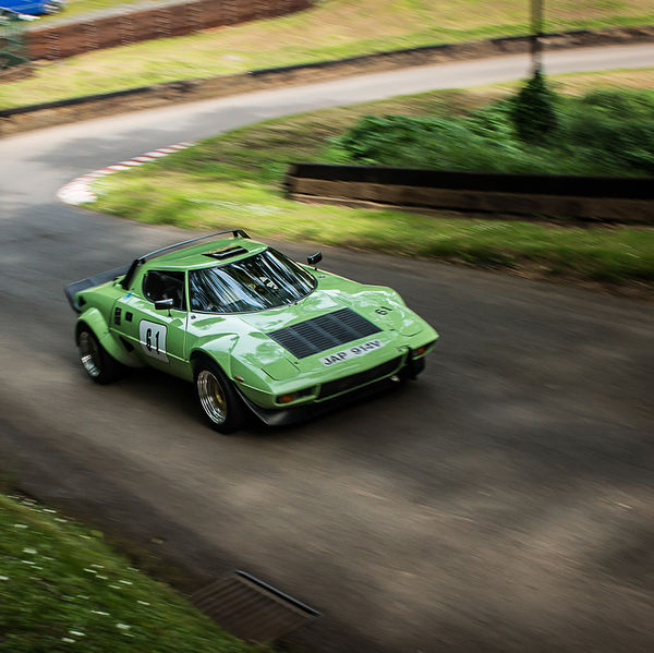 Best of British 2019, Shelsley Walsh, #06 mint green lancia stratos attacking shelsley walsh hill climb at speed
