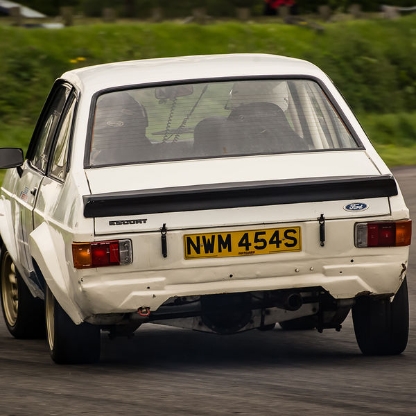 Quinton Motor Club May Track Day, Curborough, #02 White ford escort mark 2 at speed on Curborough Sprint Course