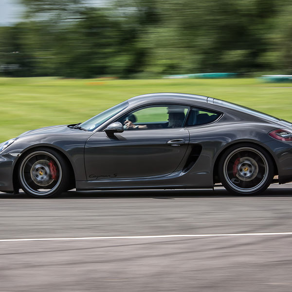 Porsche Club GB, R13, Track Day 2019, Curborough, #25 grey porsche cayman S at speed on curborough sprint track