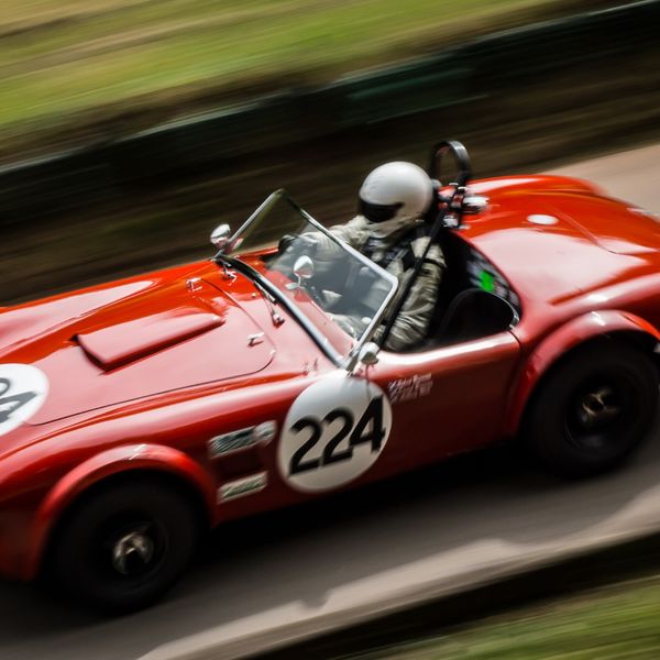 Best of British 2019, Shelsley Walsh, #66 red AC Cobra race car on shelsley walsh hill showing motion blur photography