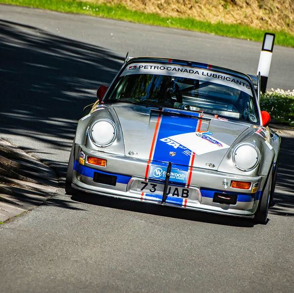 Porsche at Prescott 2019, #36 classic silver porsche 911 at speed during the porsche at prescott hill climb event