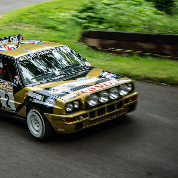 Classic Nostalgia 2019, Shelsley Walsh Hill Climb, #31 lancia delta integrale rally car at speed on shelsley walsh hill climb circuit