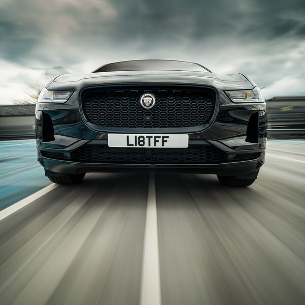 ssshoot-automotive-rigshot-01052021-009 Jaguar I-Pace shot at speed on top floor of lichfield multi storey car park