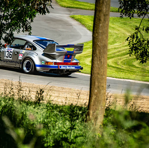 Porsche at Prescott 2019, #35 classic silver porsche 911 at speed during the porsche at prescott hill climb event