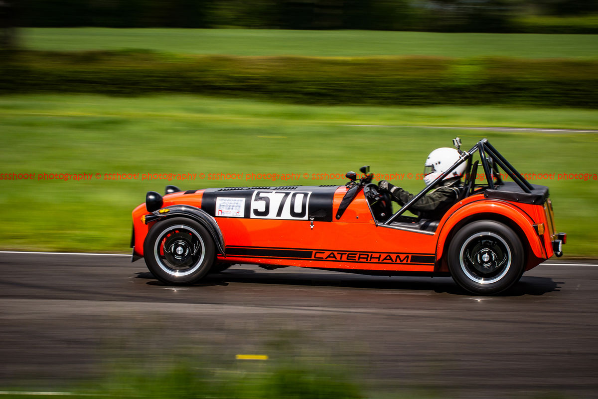 Red Lotus 7 Caterham Westfield at speed on Curborough Sprint Course
