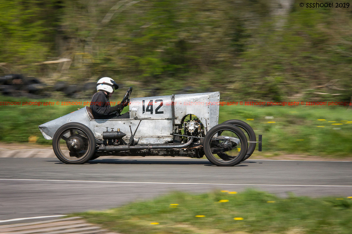 aluminium jap vintage racing car at speed on curborough sprint course