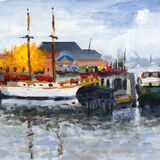 <em> Liverpool Painting No.92, Navigation Wharf. </em> 6x8ins £100