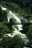 Briksdal glacier waterfall